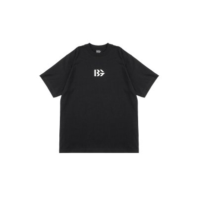 "BG" WHITE LOGO TEE -BLK