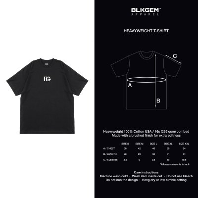 "BG" WHITE LOGO TEE -BLK