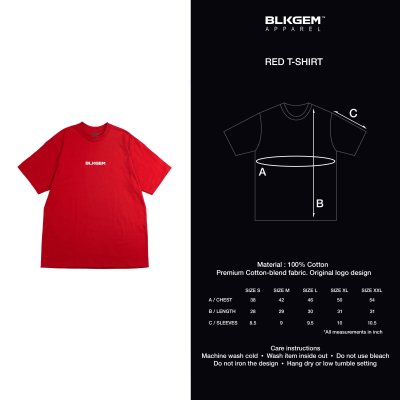 "BLKGEM" MINI WHITE LOGO TEE - RED