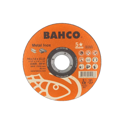 BAHCO รุ่น 3911-115-T41-IM ใบตัดงานสแตนเลสและโลหะทั่วไป 4 นิ้ว CUT-DISC 115x1.6x22.23 A46R IN ME