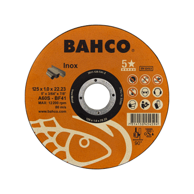 BAHCO รุ่น 3911-125-T41-I ใบเลื่อยตัดเหล็ก 4 นิ้ว CUT-DISC 125X1.0 A60S IN