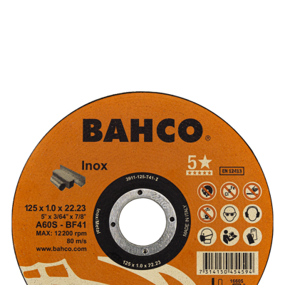 BAHCO รุ่น 3911-125-T41-I ใบเลื่อยตัดเหล็ก 4 นิ้ว CUT-DISC 125X1.0 A60S IN