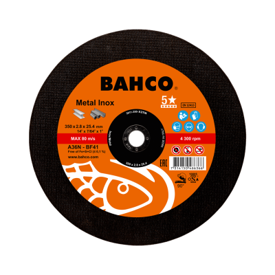 BAHCO รุ่น  3911-350-X2TM ใบเลื่อยตัดเหล็ก 4 นิ้ว CUT-DISC 350x2.8 A36N IN ME