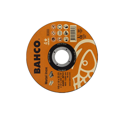 BAHCO รุ่น 3912-115-T41-IM ใบตัดงานสแตนเลสและโลหะทั่วไป 4 นิ้ว CUT-DISC 115x1.0x22.23 A60R IN ME