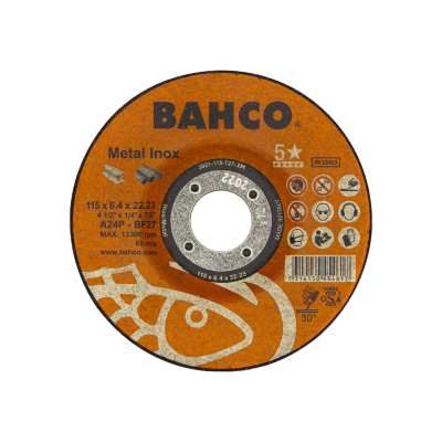 BAHCO รุ่น 3921-115-T27-IM ใบเลื่อยตัดเหล็ก 4 นิ้ว GRIND-DISC 115X6.4 A24P IN ME