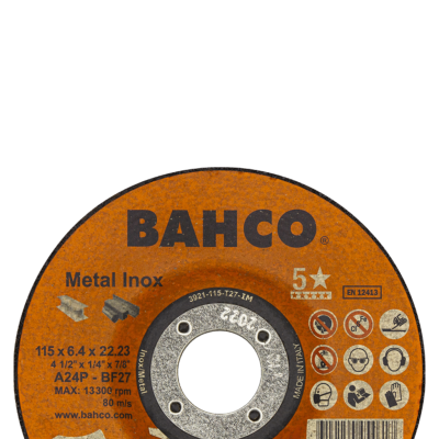 BAHCO รุ่น 3921-115-T27-IM ใบเลื่อยตัดเหล็ก 4 นิ้ว GRIND-DISC 115X6.4 A24P IN ME