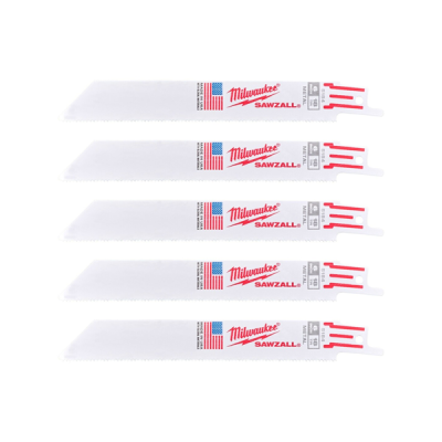 Milwaukee รุ่น 48-00-5184 ใบเลื่อยซอว์ซอลตัดเหล็ก 6"  Thin Kerf 18 TPI (5ใบ)