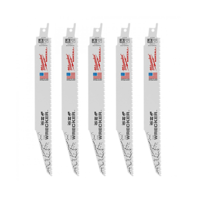 Milwaukee รุ่น 48-00-5706 ใบเลื่อยซอว์ซอลตัดอเนกประสงค์ 9" WRECKER  8 TPI (5 ใบ)