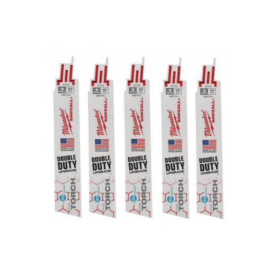 Milwaukee รุ่น 48-00-5712 ใบเลื่อยซอว์ซอลตัดเหล็ก 6" TORCH Ice Hardened  10 TPI (5 ใบ)