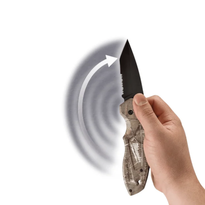 Milwaukee รุ่น 48-22-1535 มีดพับฟันเลื่อยลายพรางระบบสปริงเปิด/ปิด