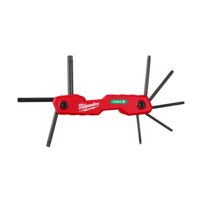 Milwaukee รุ่น 48-22-2184 ประแจหกเหลี่ยมหัวทอร์คแบบพับเก็บ 8 ชิ้น