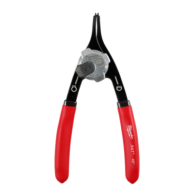 Milwaukee รุ่น 48-22-6534 คีมถ่าง-หุบแหวน 2 in1 ปากงอ 45 องศา ขนาดกลาง