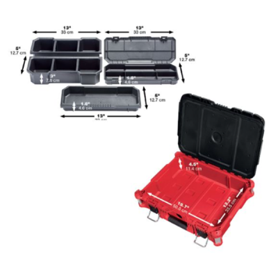 Milwaukee รุ่น 48-22-8424 กล่องเครื่องมือ PACKOUT ขนาดกลาง
