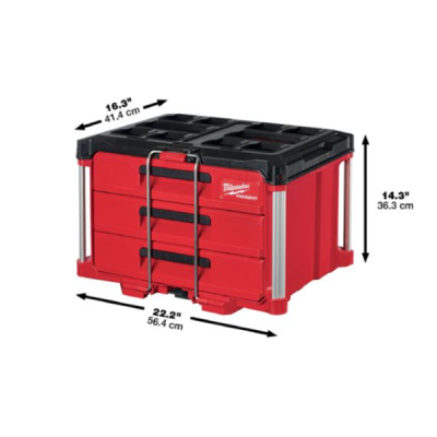 Milwaukee รุ่น 48-22-8443 กล่องเครื่องมือ PACKOUT 3 ลิ้นชัก