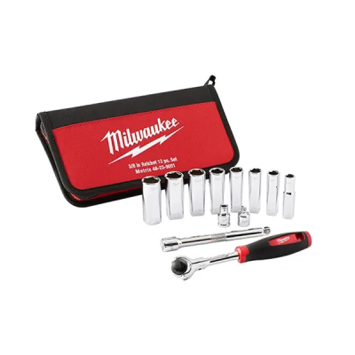Milwaukee รุ่น 48-22-9001 ชุดประแจบล็อก 3/8" 12 ชิ้น