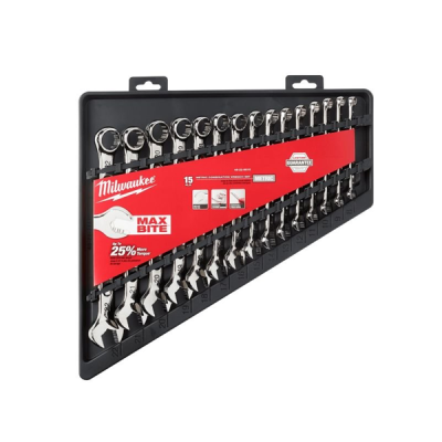 Milwaukee รุ่น 48-22-9515 ชุดประแจแหวนข้าง ปากตาย 15 ชิ้น