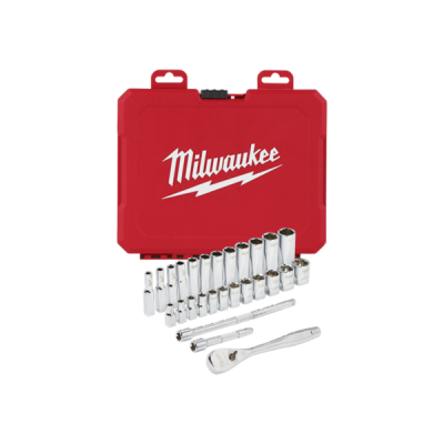 Milwaukee รุ่น 4932464943 ชุดประแจบล็อก 1/4" 28 ชิ้น