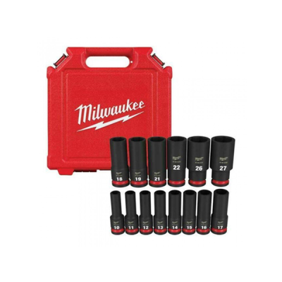 Milwaukee รุ่น 49-66-7014 ชุดลูกบล็อกกระแทกยาว 1/2" (14 ชิ้น)