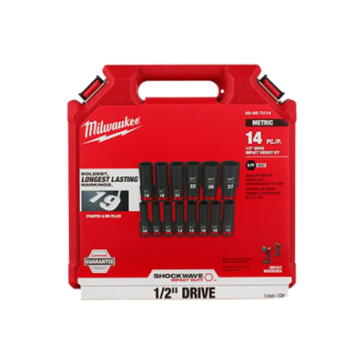 Milwaukee รุ่น 49-66-7014 ชุดลูกบล็อกกระแทกยาว 1/2" (14 ชิ้น)