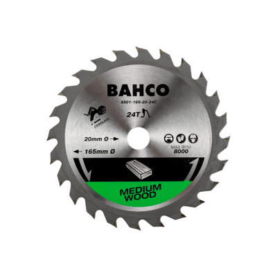 BAHCO รุ่น 8501-165-20-24C ใบเลื่อยวงเดือนตัดไม้ CIRCULAR SAW BLADE 165MM