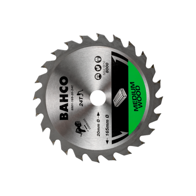 BAHCO รุ่น 8501-165-20-24C ใบเลื่อยวงเดือนตัดไม้ CIRCULAR SAW BLADE 165MM