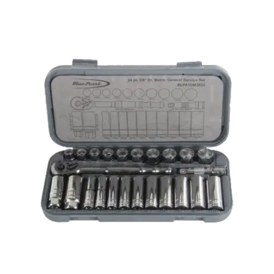 Blue-Point รุ่น BLPATSM3824 ชุดเครื่องมือบ็อกซ์ ขนาด 3/8 นิ้ว จำนวน 24 ชิ้น (24pc 3/8" Drive Socket Wrench Set)