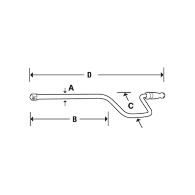 Snap-on รุ่น F4LB ด้ามขันยาว 3/8" ใช้สำหรับ "คลายน็อตที่แน่นจัด" เป็นจังหวะแรก ก่อนที่จะเอาด้ามฟรี FR80 มาหมุนต่อ