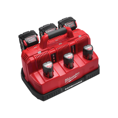 Milwaukee รุ่น M12-18C3 แท่นชาร์จแบตเตอรี่ 12-18 โวลต์ แบบชาร์จเร็ว 6 ช่อง