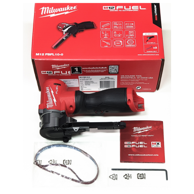 Milwaukee รุ่น M12 FBFL10-0 ASIA  เครื่องขัดกระดาษทรายสายพาน 3/8" x 13" 12 โวลต์