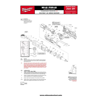 Milwaukee รุ่น M12 FIR12-0 ประแจบล็อกด้ามฟรีไร้สาย 12 โวลต์ 1/2" (เครื่องเปล่า)
