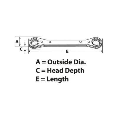 Snap-on รุ่น R810C ประแจแหวนผ่าแบบเยื้อง (Offset Flare Nut Wrench) 1/4" x 5/16" (หน่วยนิ้ว - SAE)