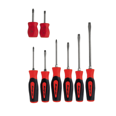 Snap-on รุ่น SGDX80BR ชุดไขควงปากแฉก ด้ามแข็งสีแดง (8 ชิ้น)