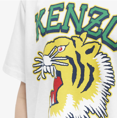 KENZO LARGE VARSITY TIGER T-SHIRT Off White