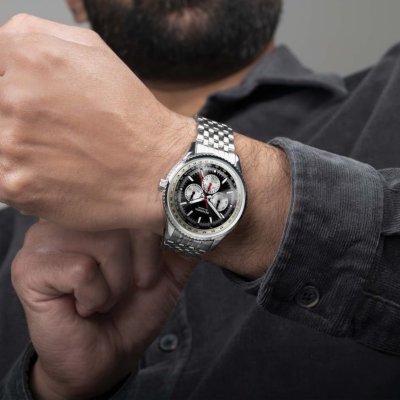 Sekonda Maverick Men's Watch | Silver Case & Stainless Steel Bracelet with Black Dial