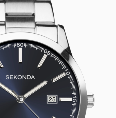 Sekonda Taylor Men's Watch | Silver Case & Stainless Steel Bracelet with Blue Dial | 1943