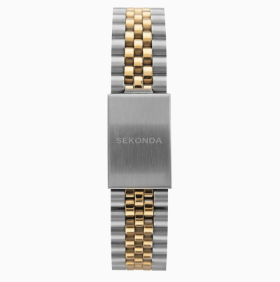 Sekonda King Men's Watch | Two Tone Case & Stainless Steel Bracelet with Black Dial | 1836