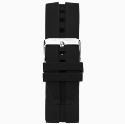 Sekonda Balearic Men's Watch | Silver Alloy Case & Black Rubber Strap with Black Dial | 30118