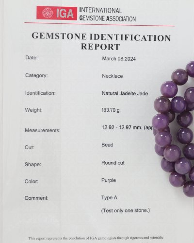 สร้อยประคำหยกม่วงแท้ หยกธรรมชาติ เสริมดวง เรียกโชค Purple jade bead necklace