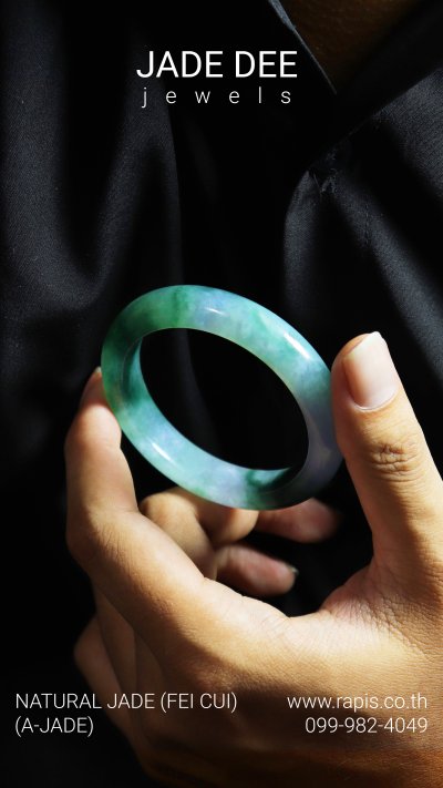 กำไลหยกพม่าแท้ สำหรับผู้หญิงผู้ชาย ของขวัญเสริมดวง Jade Bangle