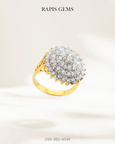 แหวนทองคำแท้ เพชรแท้เปล่งประกาย สวยหรูมีระดับ Gold Diamond Ring