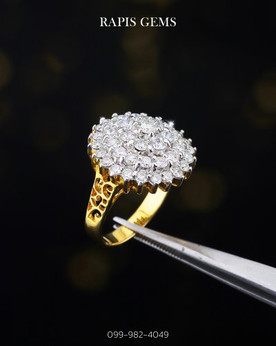 แหวนทองคำแท้ เพชรแท้เปล่งประกาย สวยหรูมีระดับ Gold Diamond Ring