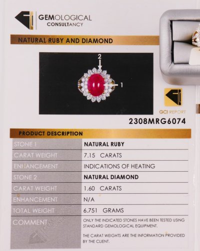 แหวนทับทิมแท้ ล้อมเพชร ทองคำแท้ ดีไซน์เจ้าหญิ Gold Ruby Ring with Diamond Halo