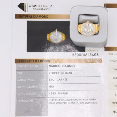 แหวนทองประดับเพชรทรงนาฬิกา | Gold Diamond Watch-Style Ring