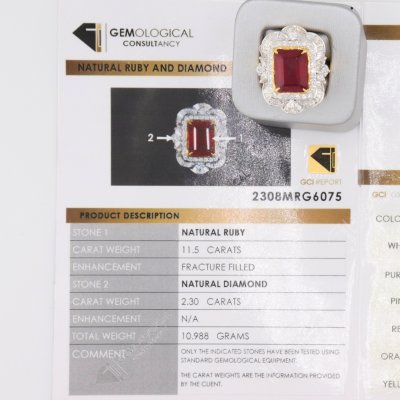 แหวนทองคำหัวทับทิม ล้อมเพชรแท้ ดูแพงแบบผู้หญิงไฮโซ Gold Ruby Ring with Diamond Halo