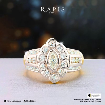 แหวนทองแท้ประดับเพชรแท้ ดีไซน์หรู Luxury Gold Diamond Ring Gold Diamond Ring