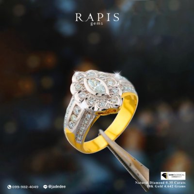 แหวนทองแท้ประดับเพชรแท้ ดีไซน์หรู Luxury Gold Diamond Ring Gold Diamond Ring