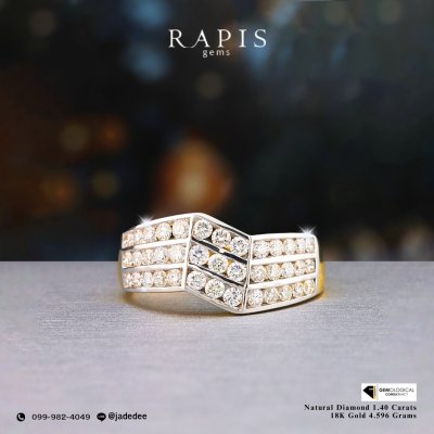 แหวนทองประดับเพชร ดีไซน์เรียบง่าย ใส่ได้ทุกวัน Gold Diamond Ring