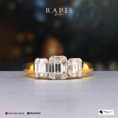 แหวนทองแท้ เพชรแท้ระยิบระยับ เรียบหรู Gold Diamond Ring