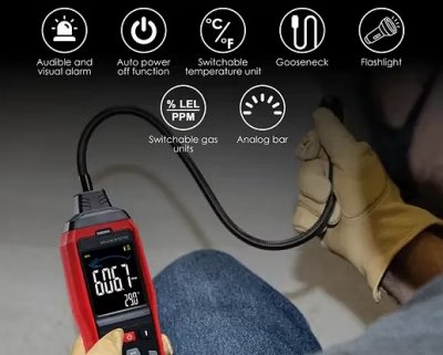 High-Sensitivity Gas Leak Detector with Flexible Probe