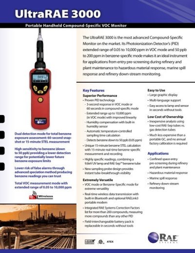 UltraRAE 3000 เครื่องวัด lpg ปิโตร